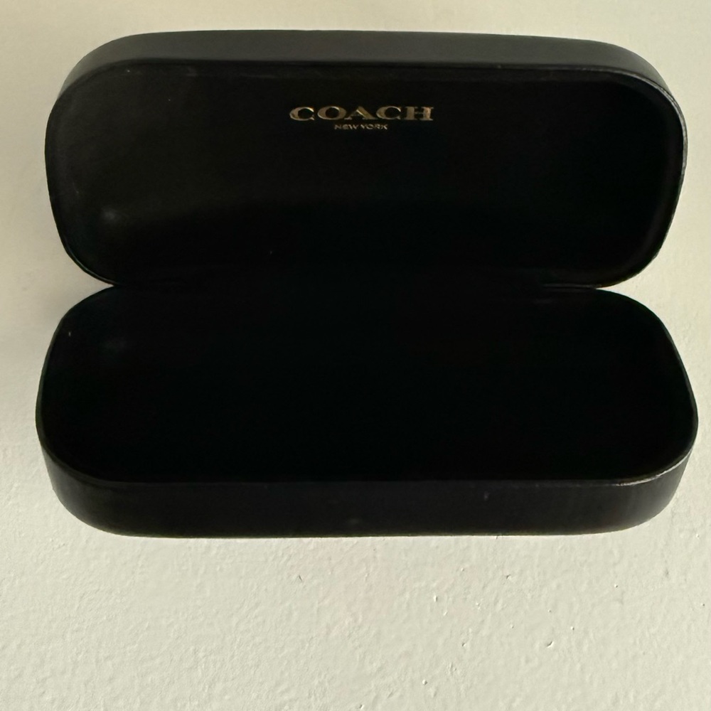 Coach Dark Leather Eyeglass Case - Picture 2 of 3